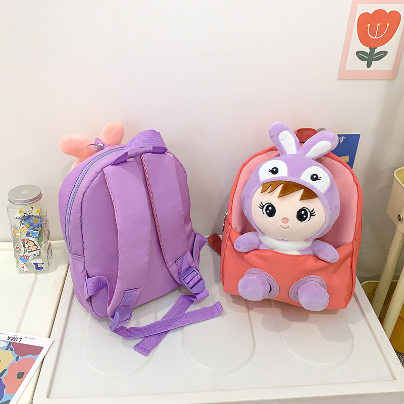 New children's kindergarten schoolbags for boys and girls, cute, lightweight mini backpacks, cartoon plush toy backpacks Application Scenario