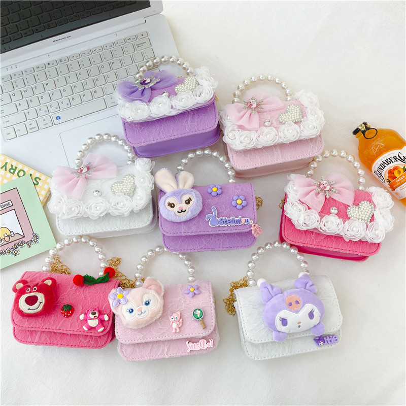 New popular children's bags, fashionable little Chanel princess bags, cute hand-held crossbody bags for little girls, wholesale and consignment full figure