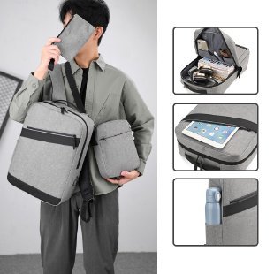 A new 16-inch cross-border computer three-in-one backpack with USB charging, a large-capacity business and leisure backpack for junior high school students, for men full figure