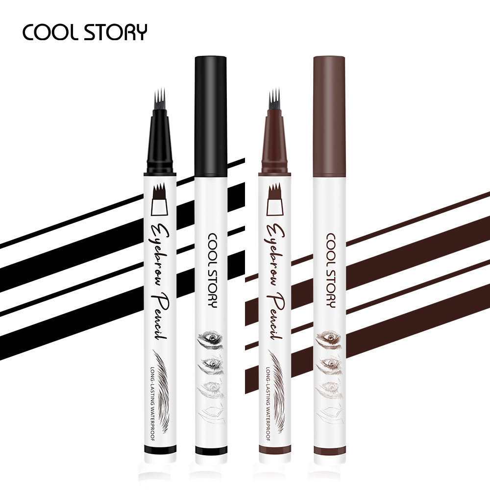 cool story Four-fork Eyebrow Pencil, Wild eyebrow pen, quick-drying, water-resistant, sweat-resistant, each eyebrow distinct details Picture