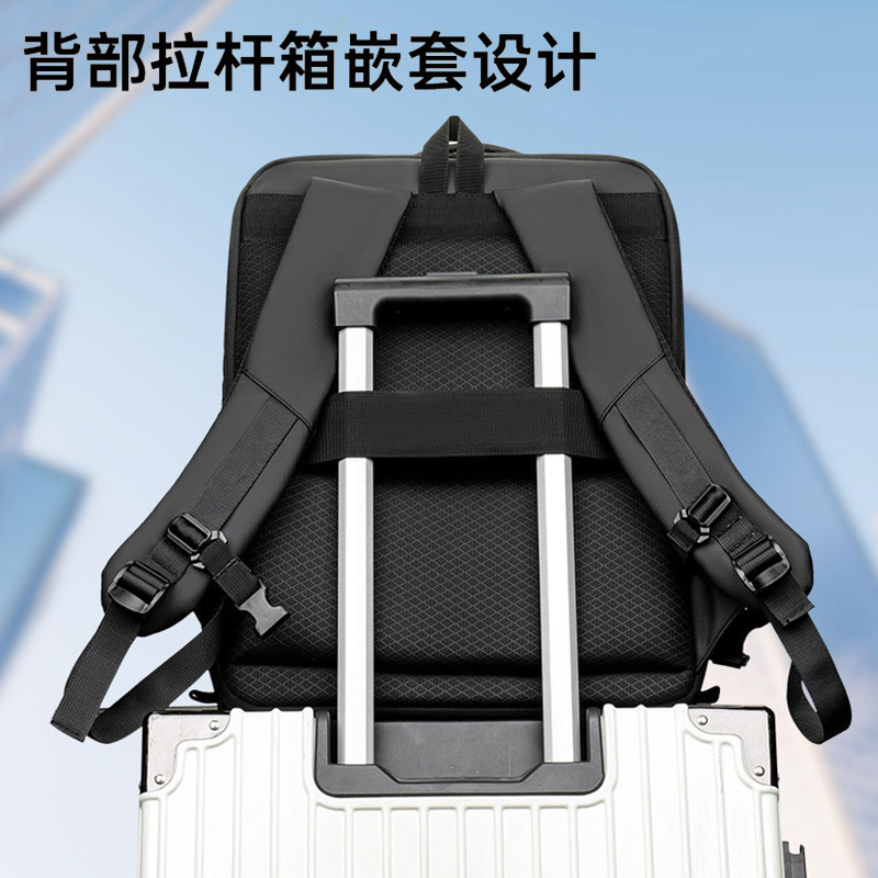 New hard-shell 16-inch laptop backpack, suitable for both men and women, large-capacity waterproof student schoolbag details Picture