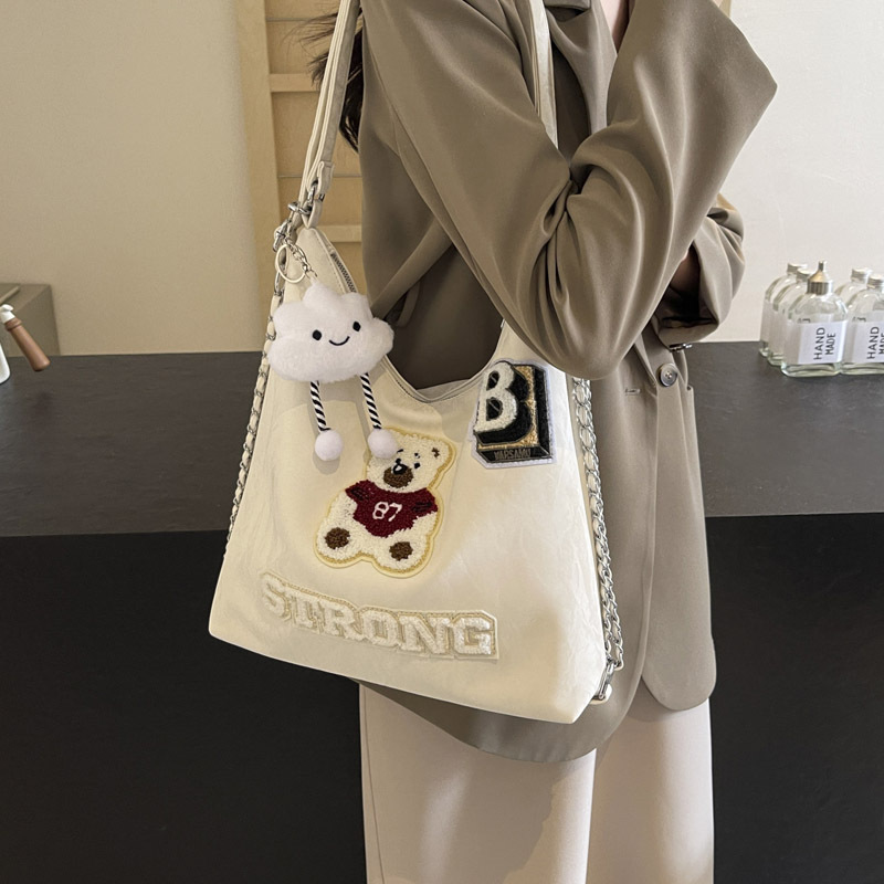 Korean style fashionable women's bag 2025 new large-capacity commuter single-shoulder bag, versatile and trendy bag, high-end backpack Specification drawing