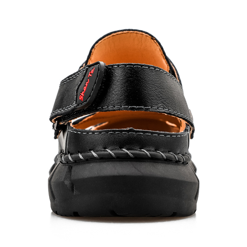 Cross-border large wharf layer cowhide sandals, men's genuine leather men's durable beach shoes, men's thick-soled anti-slip shoes, men's flip-flops Application Scenario