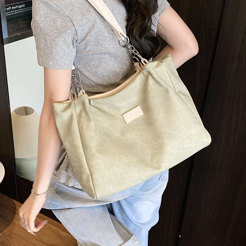 Korean style simple and versatile bag for women, new summer 2025 fashion and niche handbag, large capacity tote bag for commuting Specification drawing