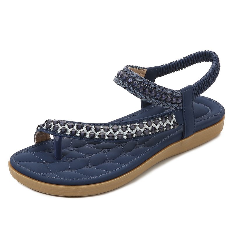 Summer 2025 new Bohemian cross-border sandals for women, simple, light and casual style, flat-bottomed large-sized flip-toe sandals Specification drawing