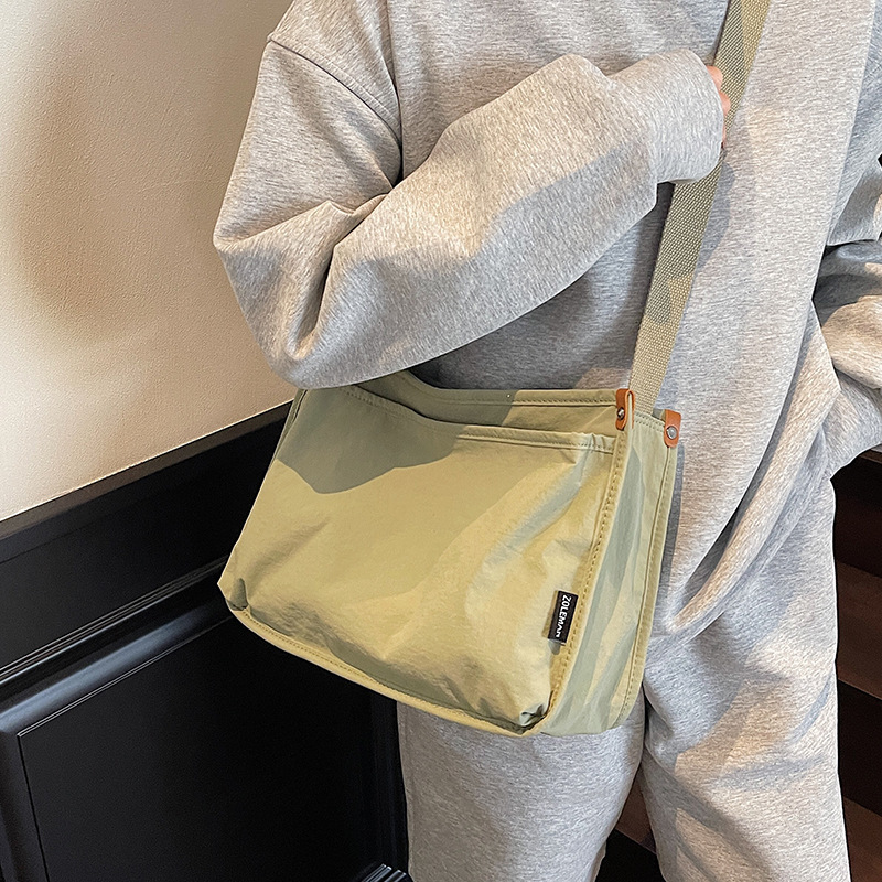 Canvas bag for women, large capacity, new Spring/Summer 2025, simple and versatile, single-shoulder crossbody bag, casual tote bag for school details Picture