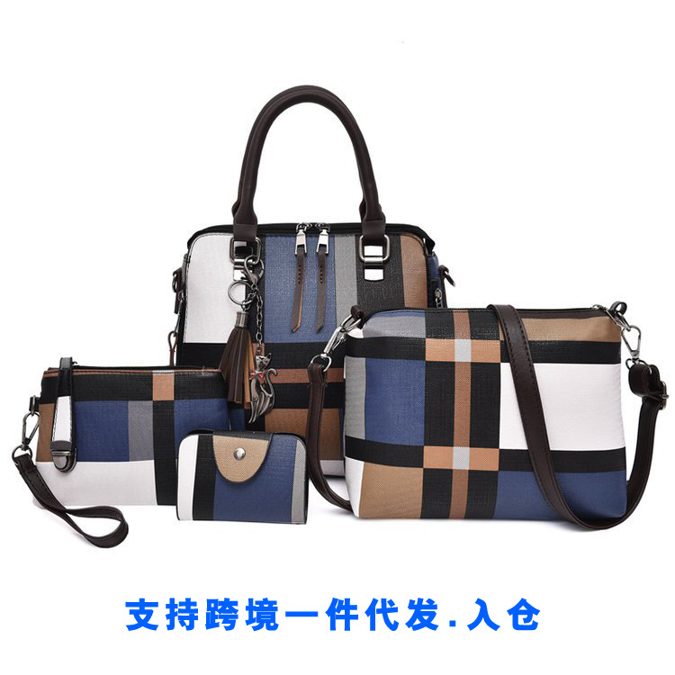 New style four-piece handbag set, European and American handbag, women's trend single-shoulder cross-border wholesale, women's bag consignment, crossbody bag details Picture