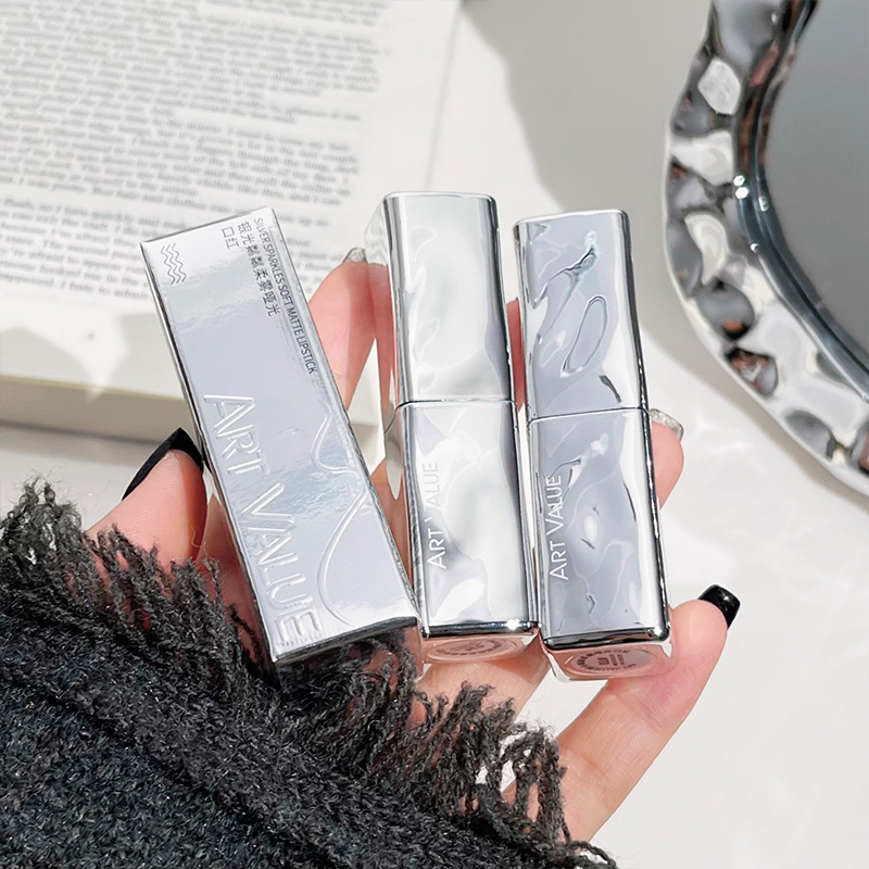 Art Value Silver Shimmering Soft Mist Matte Lipstick Pseudo-Natural Velvety Whitening Natural Lip Mud Wholesale at Affordable prices full figure
