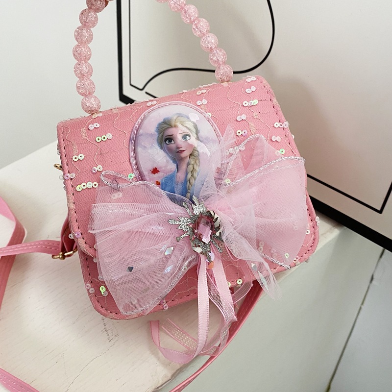 New Elsa Princess hand-held crossbody bag for children and girls, Ice Princess fashion Flash light single-shoulder bag Specification drawing