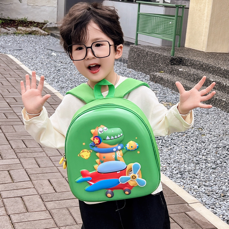 2024 New Children's Bag, illuminated cartoon, kindergarten and primary school schoolbag, eggshell little dinosaur, girls' backpack Specification drawing