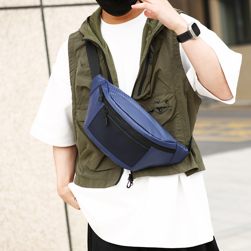 Men's fashionable and simple single-shoulder crossbody bag 2025 new style small backpack outdoor sports cycling waist bag wholesale details Picture