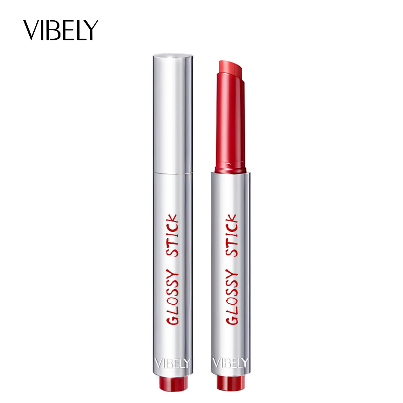 VIBELY Moisturizing Mirror Solid Lip Gloss, rich color, water-like texture, press design, new lipstick for girls Item Picture
