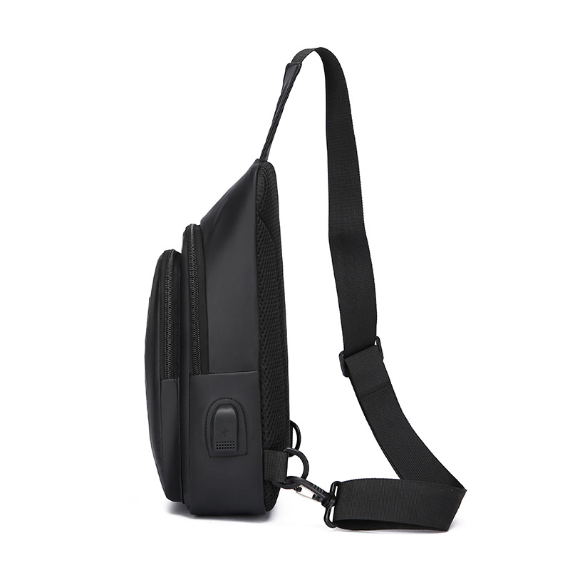 2024 Spring New multi-functional backpack, fashionable shoulder bag, cross-border wholesale men's chest bag, USB charging port bag Specification drawing