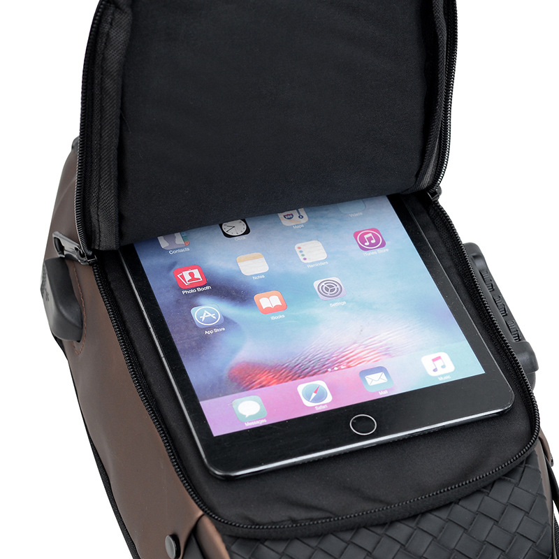 Cross-border men's chest bag, anti-theft password lock, single-shoulder bag, casual and simple crossbody bag, water-resistant outdoor storage chest bag Item Picture