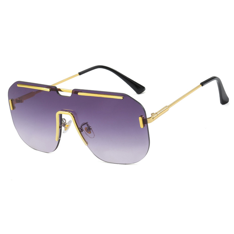 Square large-frame one-piece sunglasses, frameless sunglasses, fashionable European and American trend metal sunglasses, high-end feel for ladies Application Scenario