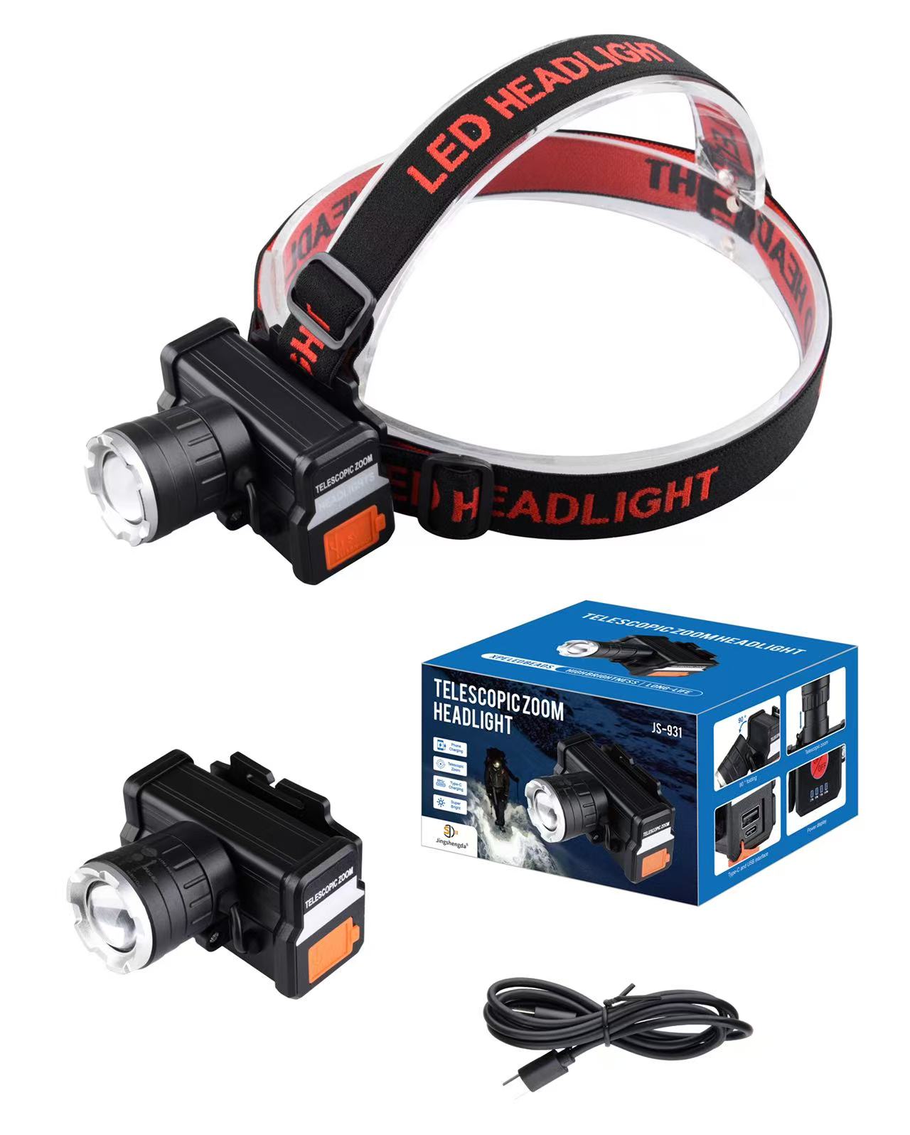 跨境新款头灯批发usb充电户外钓鱼灯强光照明感应多功能led工作灯详情3