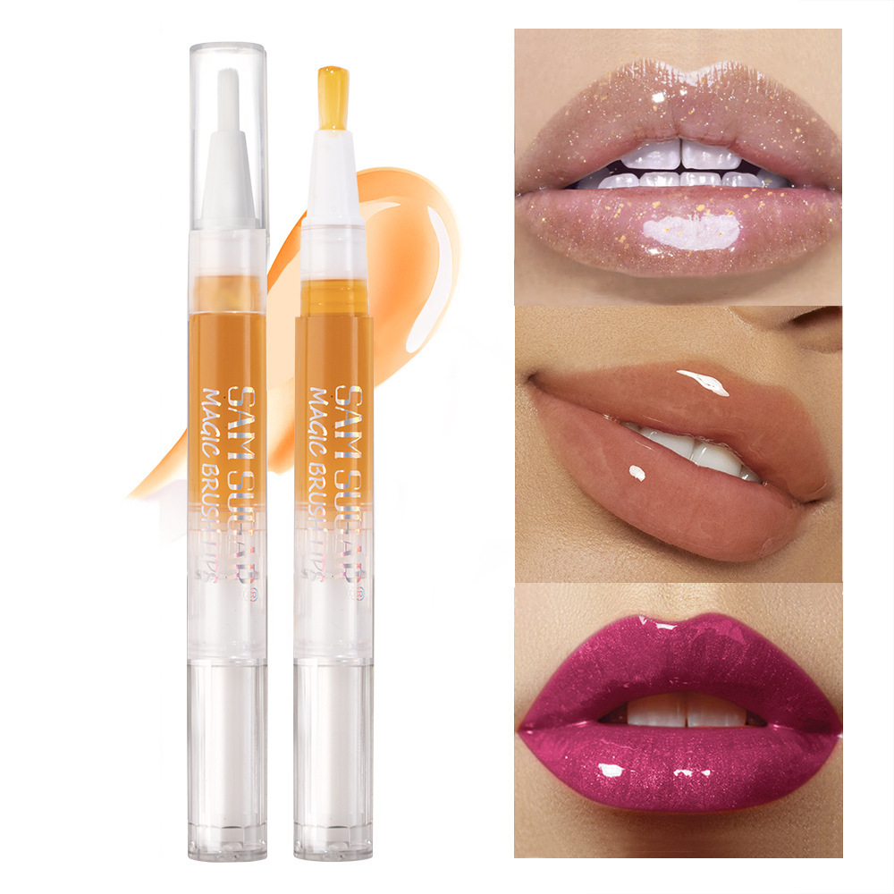 SAM SUGAR 6-color Fruit Honey Rotating Lip Gloss Pearl Lip Gloss Mirror Lip Honey Lip Oil full figure