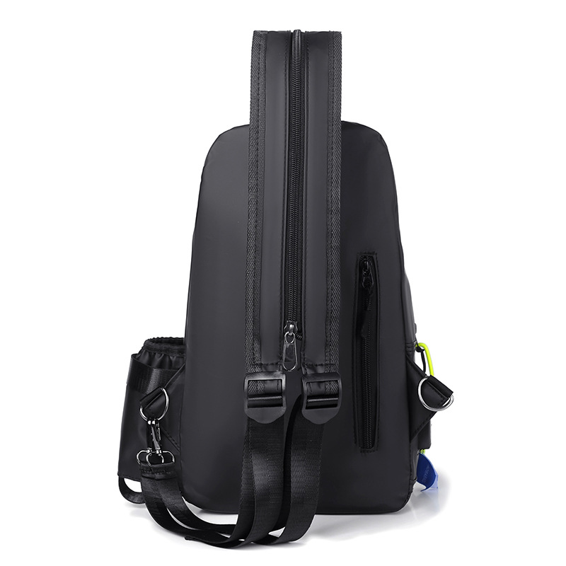 Wholesale new large-capacity men's chest bags, single-shoulder crossbody water cup bags, multi-functional waterproof outdoor small backpacks Specification drawing
