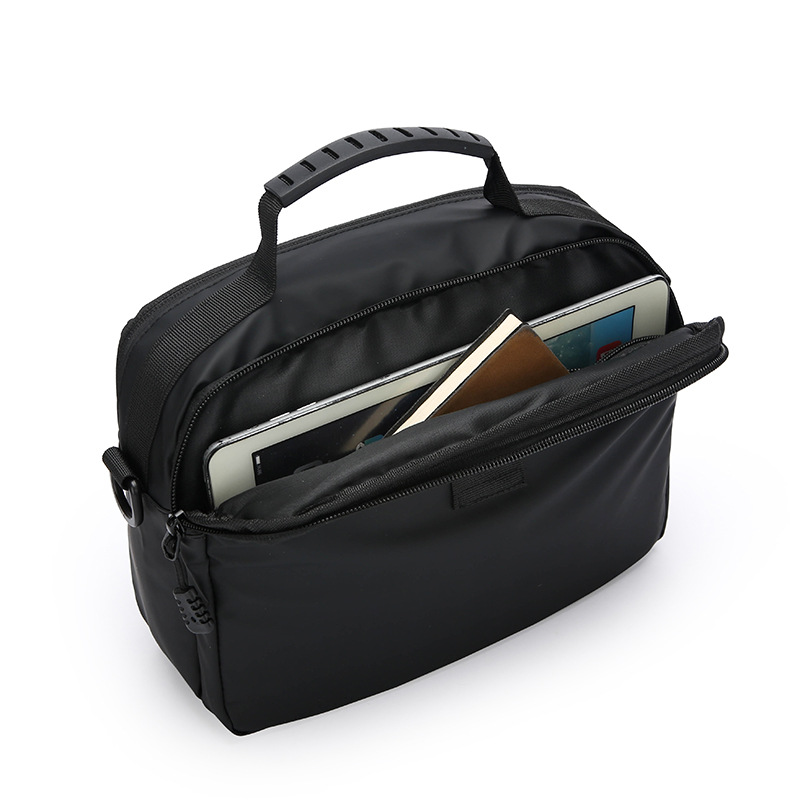 New multi-functional leather film single-shoulder bag, solid color outdoor waist bag, men's crossbody bag, waterproof storage bag, small size cross-border details Picture