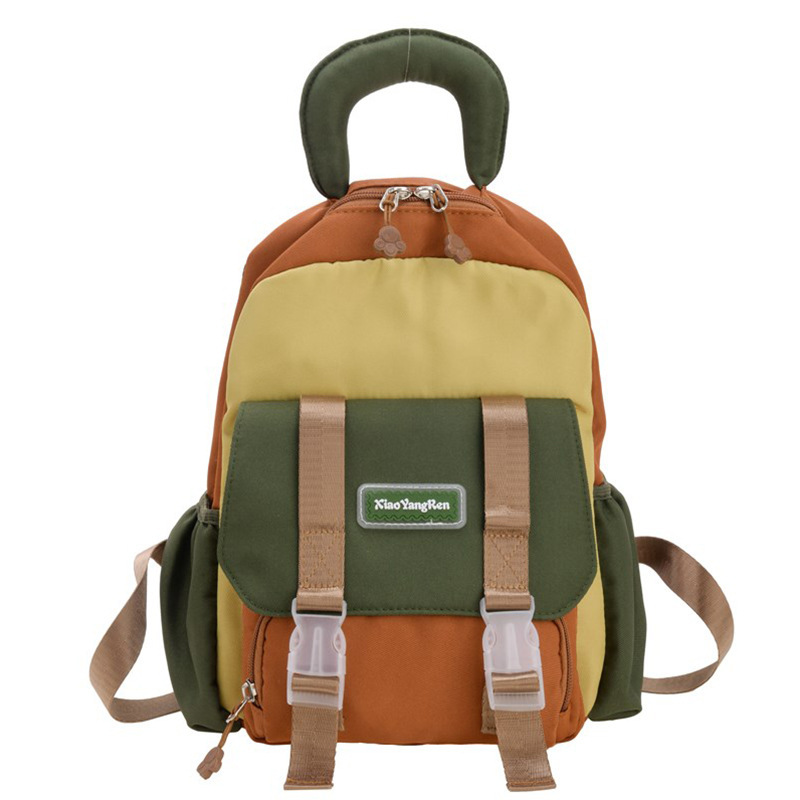 The 2024 new Korean color-blocking and fresh backpack for children is cute and stylish. It's a kindergarten schoolbag and a backpack for outings Item Picture