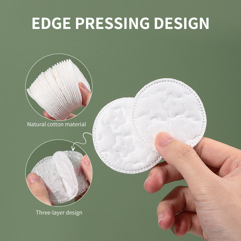 LMLTOP 100pcs embossing pattern Round Cotton Pads  Cosmetic Specification drawing