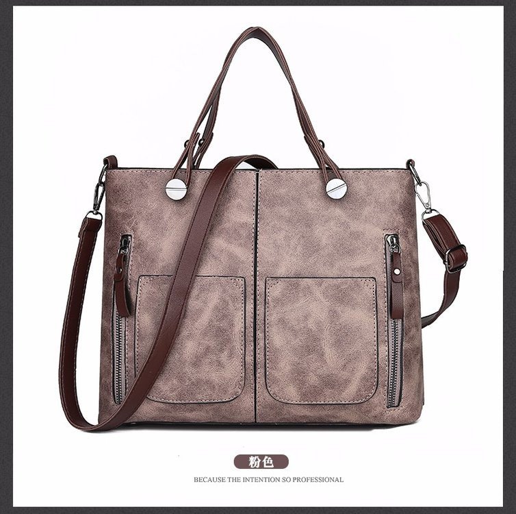 New retro European and American trend women's handbags, single-shoulder bags, crossbody bags, oil-leather cross-border one-piece shipping worldwide Specification drawing