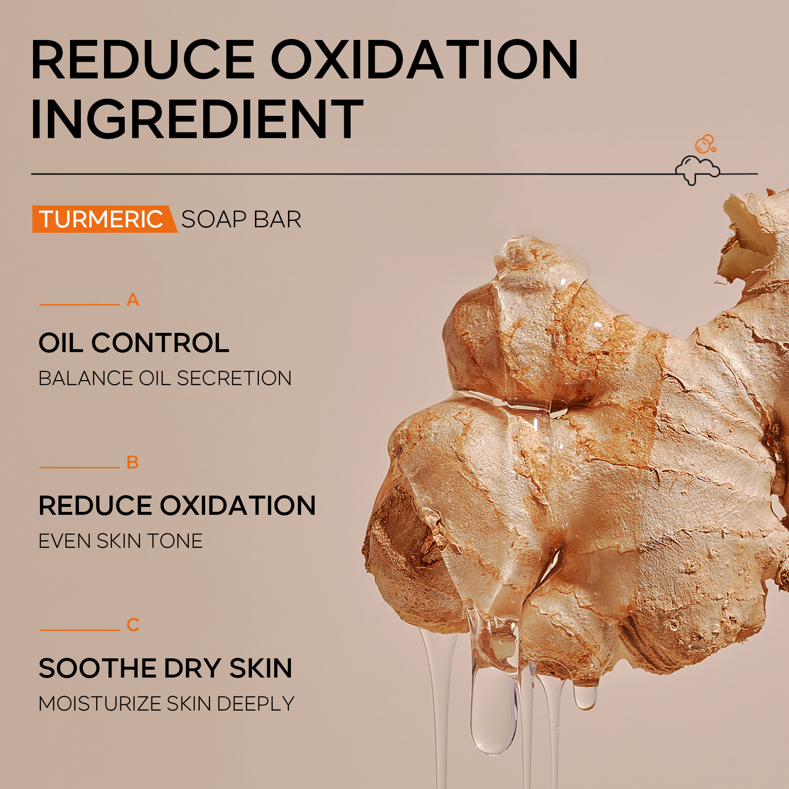 Cross-border QUIYUM turmeric essential Oil Soap 100g facial cleansing, hydrating and moisturizing skin care products one-piece consignment Application Scenario