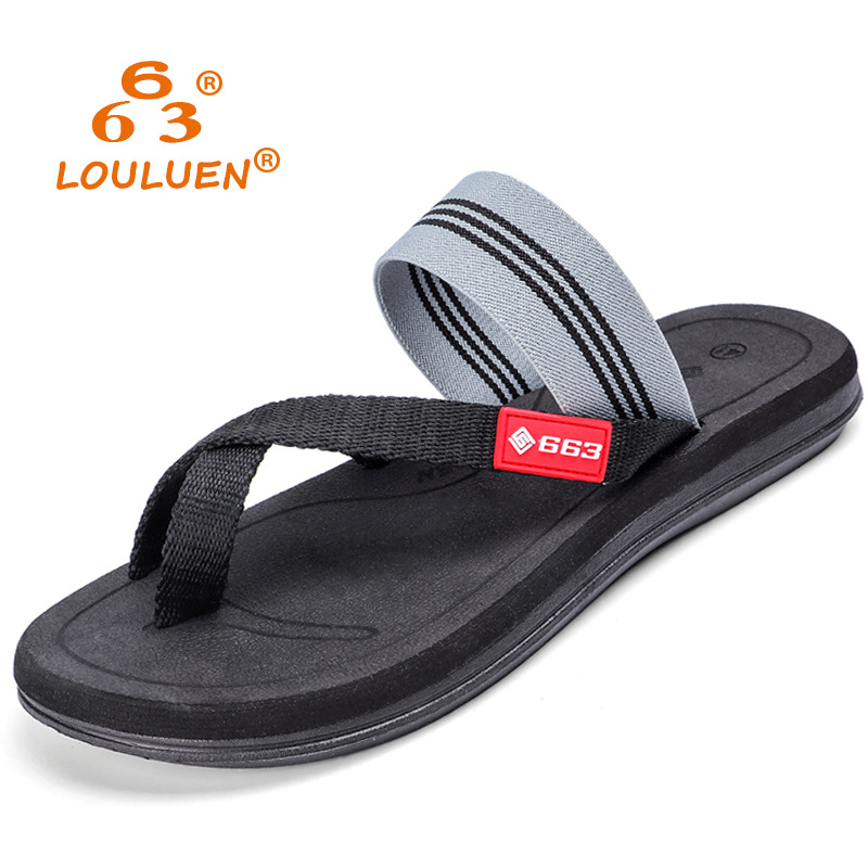 New summer couple flip-flops for men and women, Korean-style casual elastic band thick-soled beach flip-flops details Picture