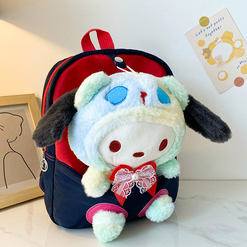 Plush bag 2023 Autumn New style detachable doll Children's backpack, boys' and girls' outing accessory bag, storage bag details Picture