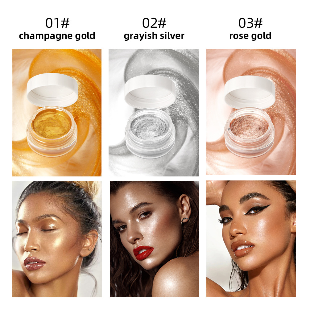 QIBEST Cross-border Sparkling High-Gloss Cream: Natural pearlescent facial contouring, full-body brightening, contour modification, High-gloss makeup Application Scenario