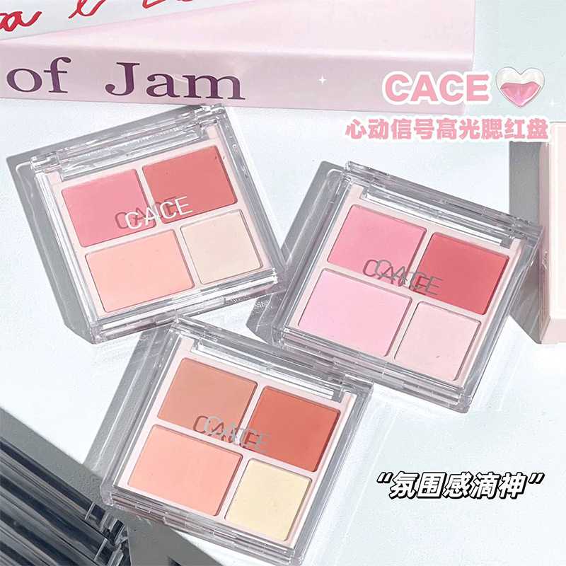 CACE Heartbeat Signal High-Gloss Square Blush Plate Pink Series Delicate Valentine's Day Gift Wholesale Export full figure