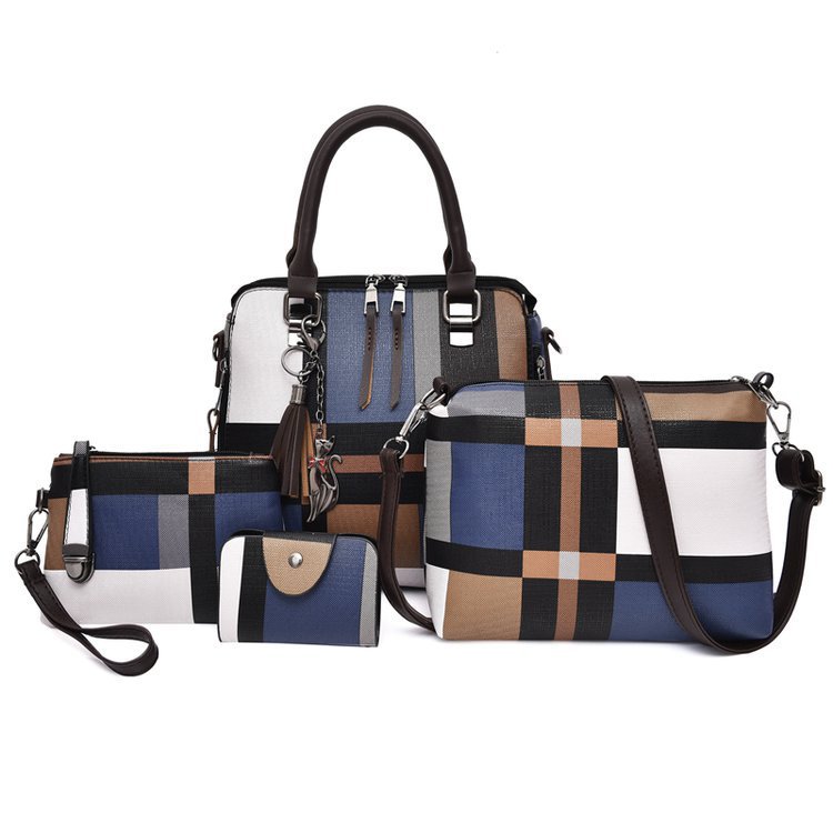 New style four-piece handbag set, European and American handbag, women's trend single-shoulder cross-border wholesale, women's bag consignment, crossbody bag full figure