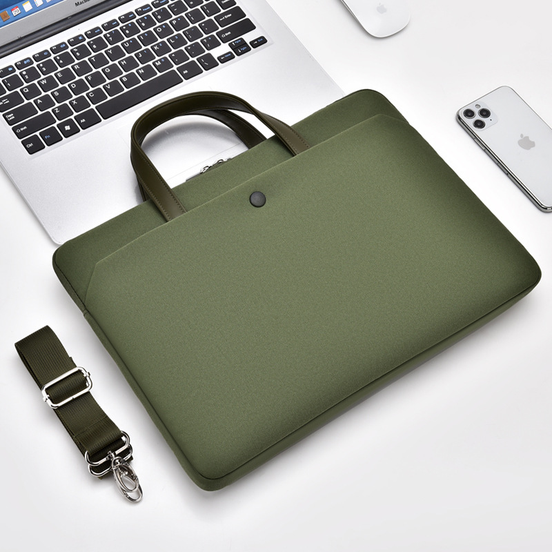 Thin and light laptop bag for women, 14-inch and 15-inch, suitable for Apple and Huawei laptops. Single-shoulder bag for men, with logo printing full figure