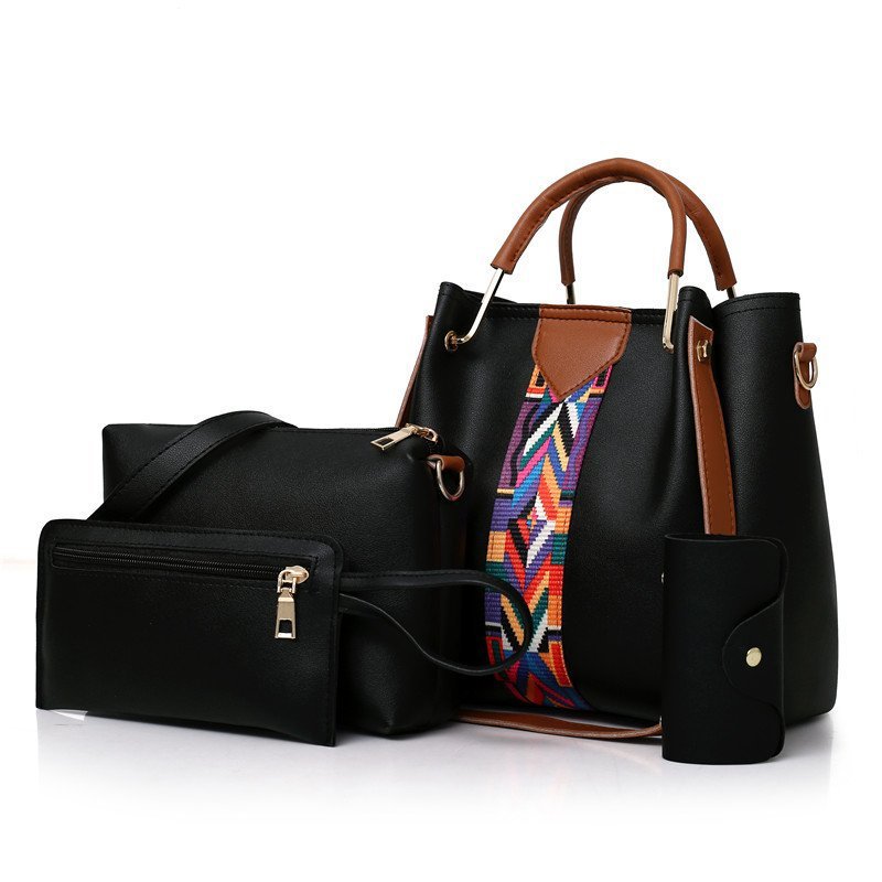 Women's bag 2023 new style European and American fashion four-piece set, mother and child bag, hand bag, shoulder bag, crossbody bag, bucket bag manufacturer wholesale Item Picture