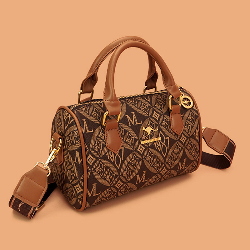 This year's popular cross-border handbag for women is the 2024 new printed letter texture light luxury Boston handbag and single-shoulder bag details Picture