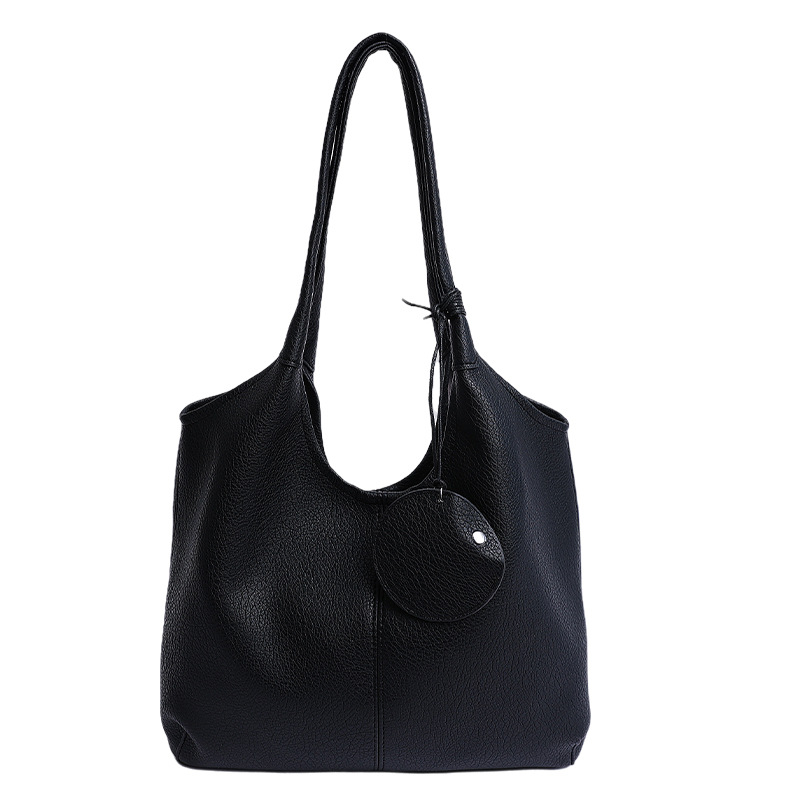 Large-capacity bag for women's summer, 2025 new style fashionable retro shoulder bag, textured tote bag for class and commuting Item Picture