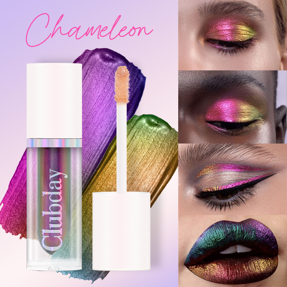Clubday Cross-border Makeup Chameleon Eyeshadow Liquid Stage Makeup Facial Highlight Brightening Single-color Polarized Eyeshadow details Picture