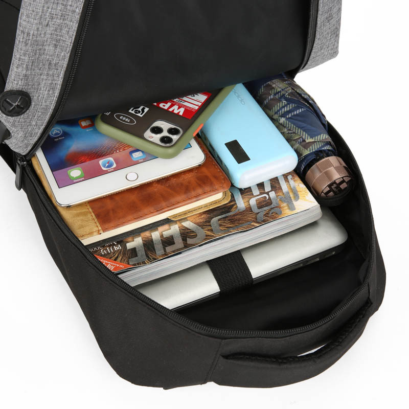 New simple and individual color-blocked backpack, large-capacity fashionable and trendy backpack, business commuting, student computer schoolbag Application Scenario