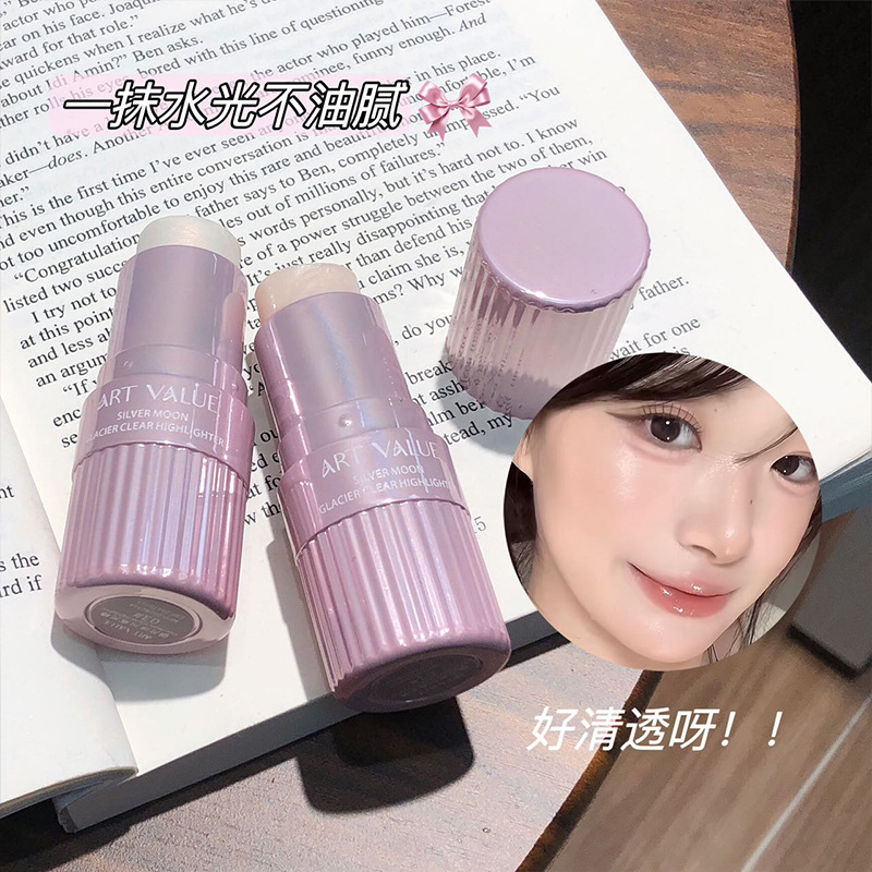 New Art Value products: Silver Moon Glacier Highlighter Stick, Contouring Stick, Cross-border Contour Shadow Pen, Three-dimensional Sleeping Silkworm Face details Picture