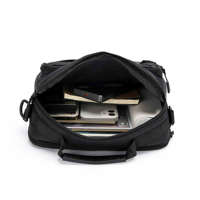 The new men's bag features multiple pockets for outdoor, casual and business use. It is a large-capacity single-shoulder crossbody bag that is fashionable, simple and cross-border Item Picture