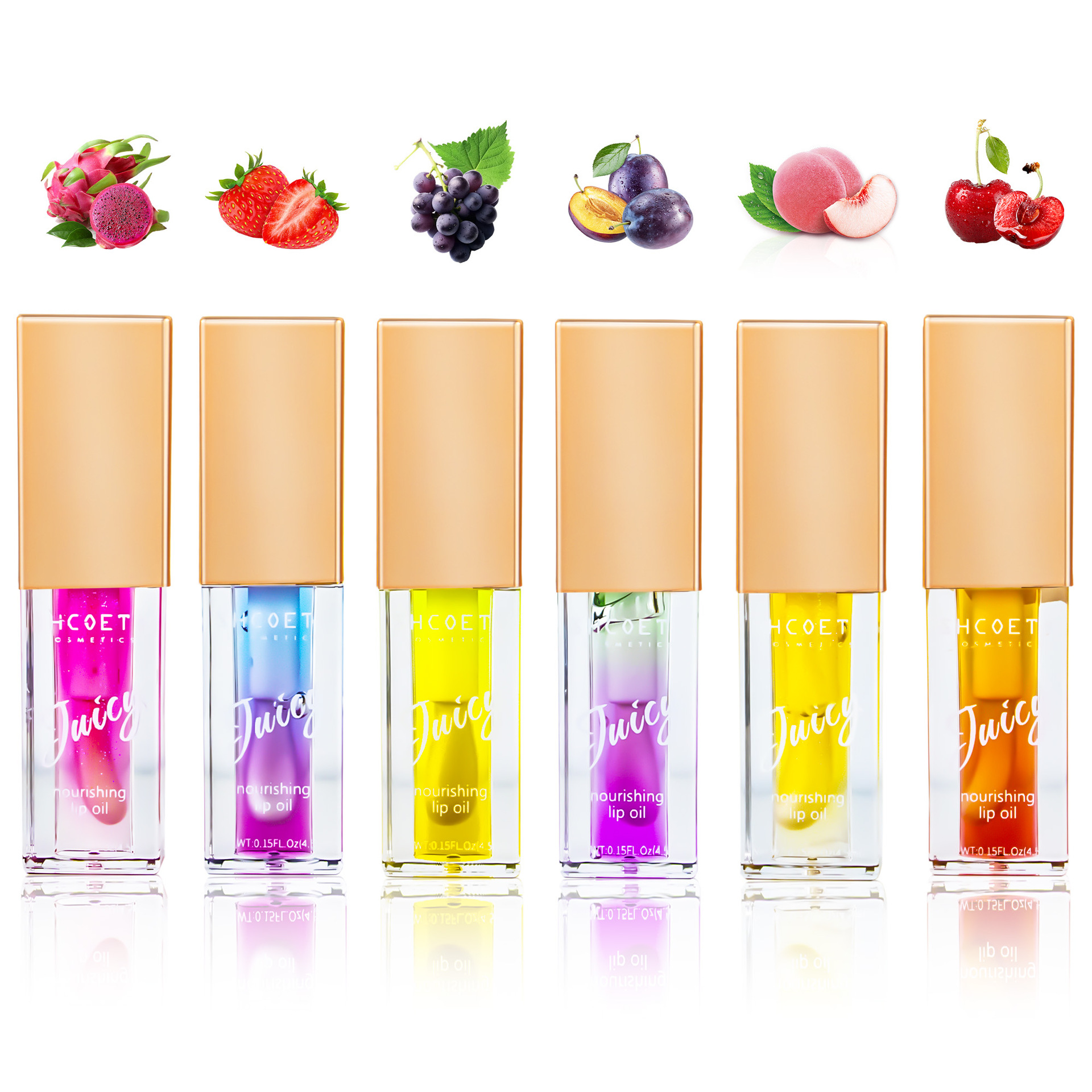 SHCOETY Cross-border Fruit-Flavored Two-Color Lip Oil, Lip Care, Moisturizing and Nourishing Lip Gloss, Dudu Lip Fullness Liquid and Lip Care Oil Specification drawing