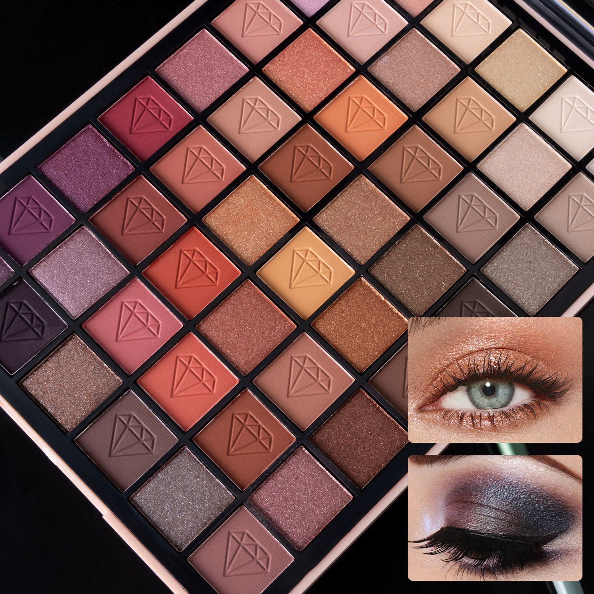 48-color pearlescent fine glitter eyeshadow matte makeup palette, long-lasting without smudging, easy to apply, waterproof and non-fading, cross-border makeup Item Picture