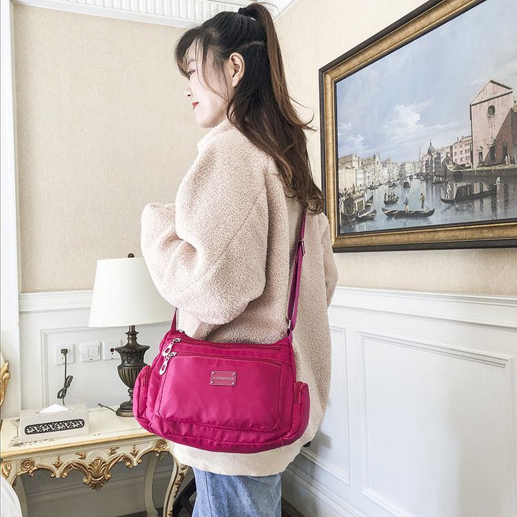 New casual nylon fabric women's bag, single-shoulder crossbody women's bag, trendy single-shoulder bag, cross-border one-piece consignment worldwide Specification drawing