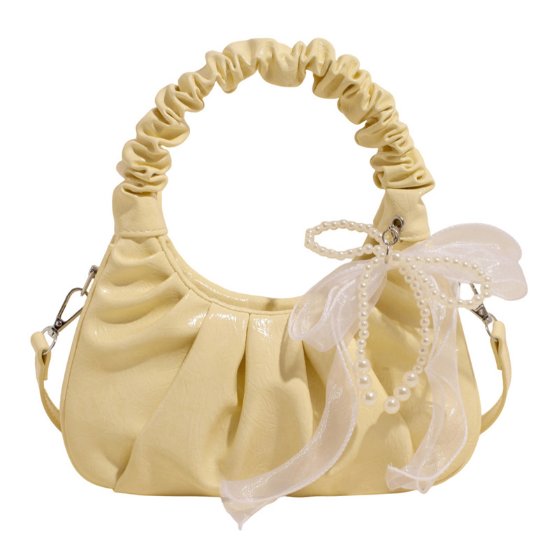 A new summer fashion single-shoulder crossbody bag for women with a niche design in 2025, featuring a casual Korean-style pleated dumpling bag Item Picture