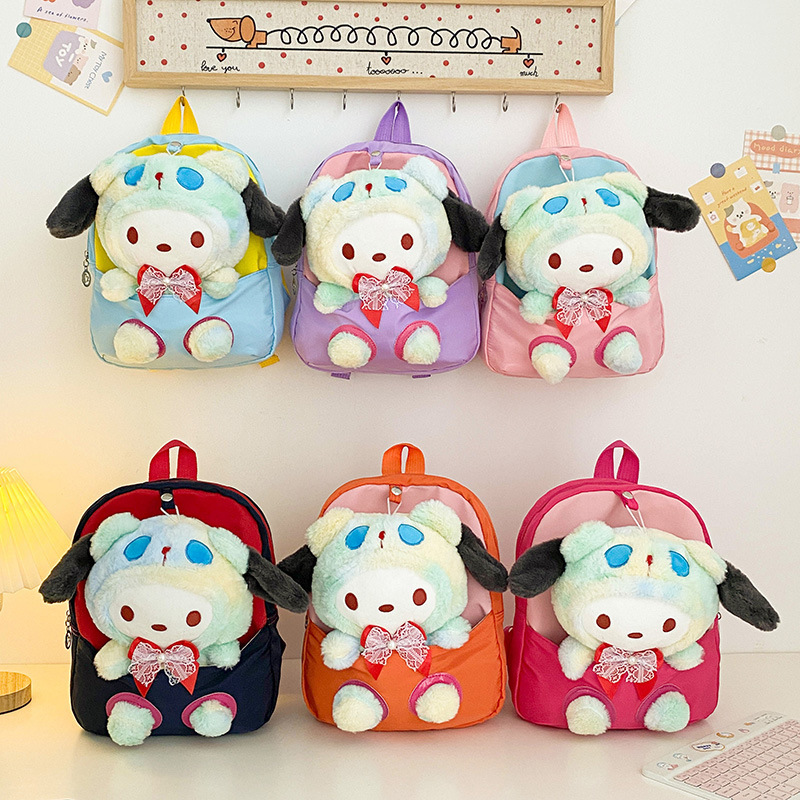 Plush bag 2023 Autumn New style detachable doll Children's backpack, boys' and girls' outing accessory bag, storage bag full figure