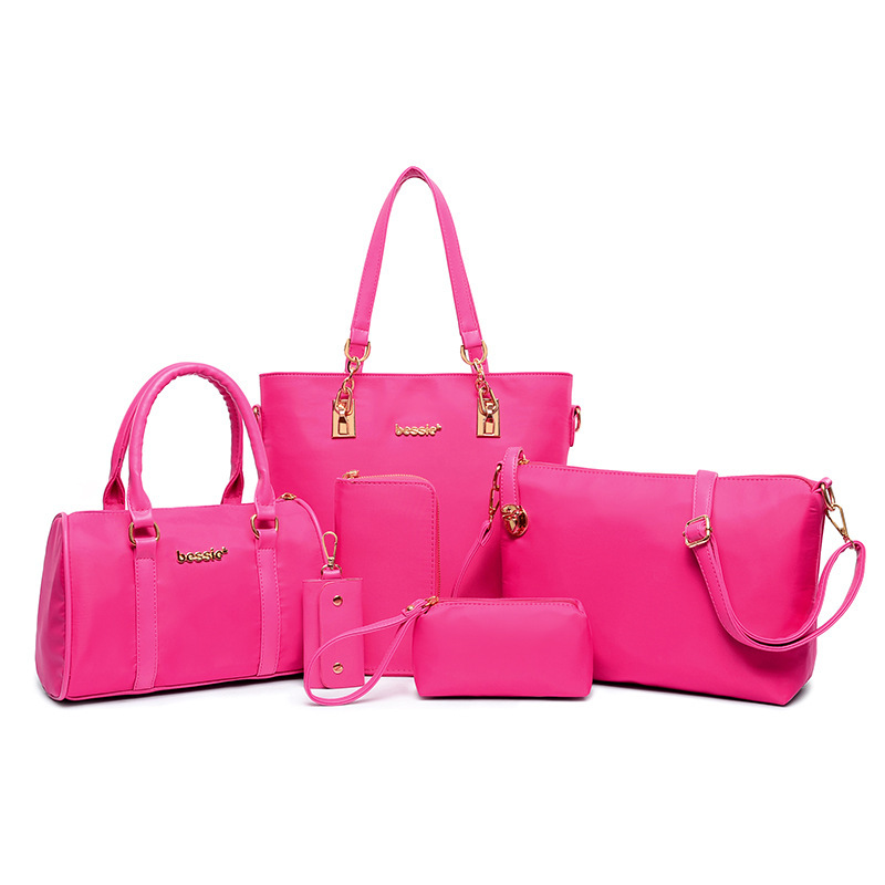 New women's bag, nylon, European and American mother-and-child bag, six-piece set, tote bag, trendy handbag, cross-border one-piece consignment, global delivery Specification drawing