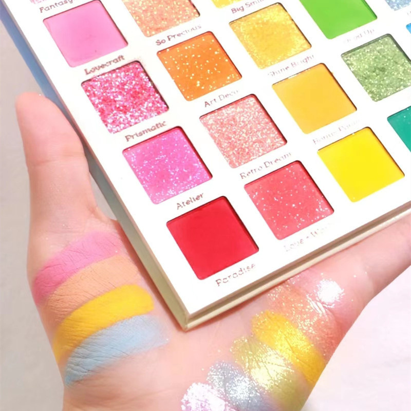 MGL30 color Rainbow Candy Eyeshadow, children's stage makeup, Pearlescent matte gloss, cos Makeup Special Fine glitter Eyeshadow palette Specification drawing