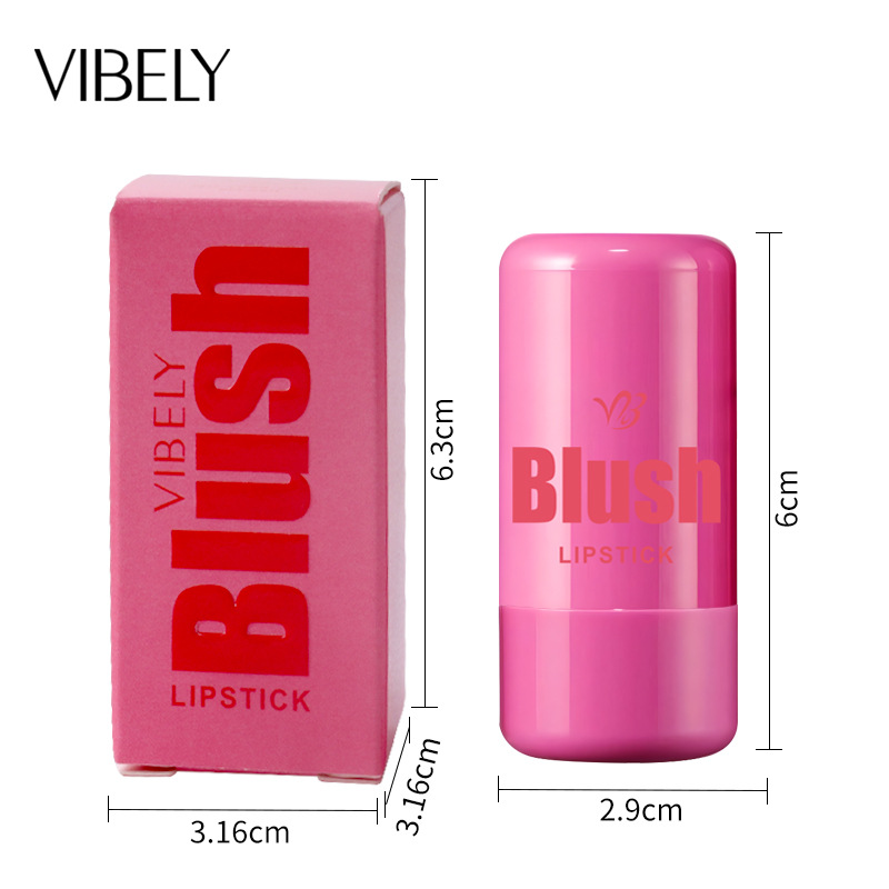 VIBELY Lip and Cheek dual-purpose jelly Blush, naturally brightening and easy to apply, four-color lip gloss and blush stick, a cross-border bestseller Item Picture