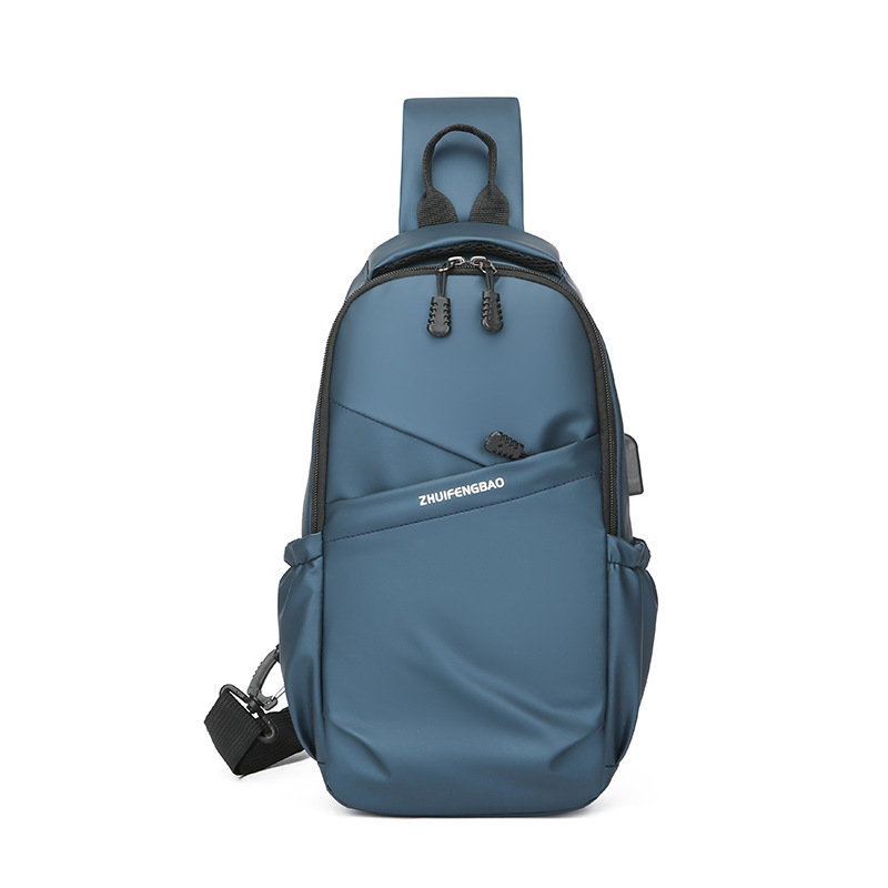 Customized solid-color chest bags, men's casual single-shoulder bags, business travel backpacks, cross-border large-capacity lightweight crossbody bags Item Picture