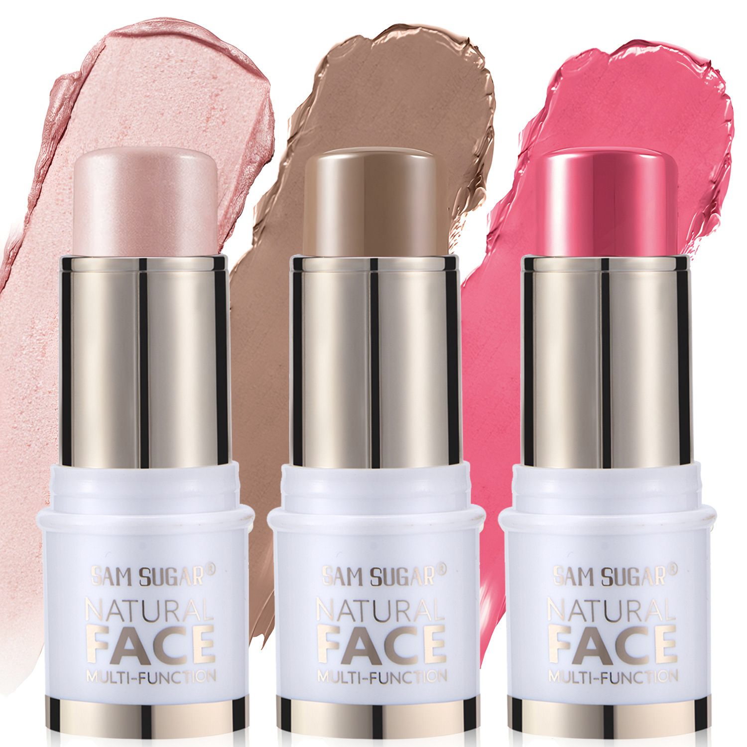 SAM SUGAR Highlighter Contouring Stick Facial Brightening and Contouring Three-dimensional Blush Multi-functional Makeup stick full figure